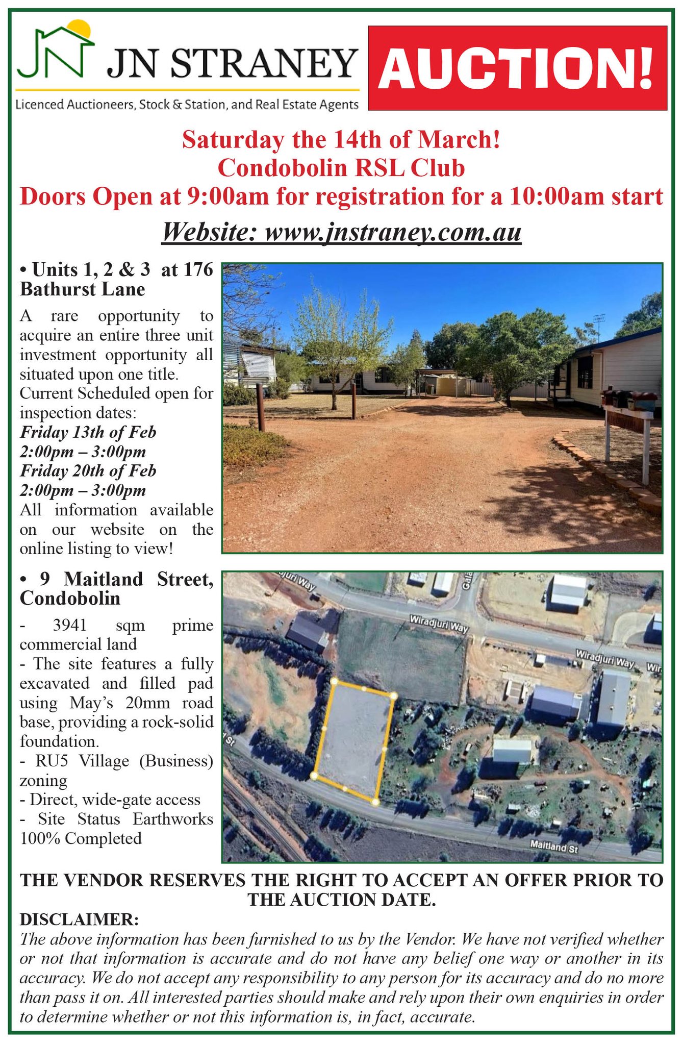 The Condobolin - JN Straney - AUCTION SATURDAY 14TH MARCH Check out ...
