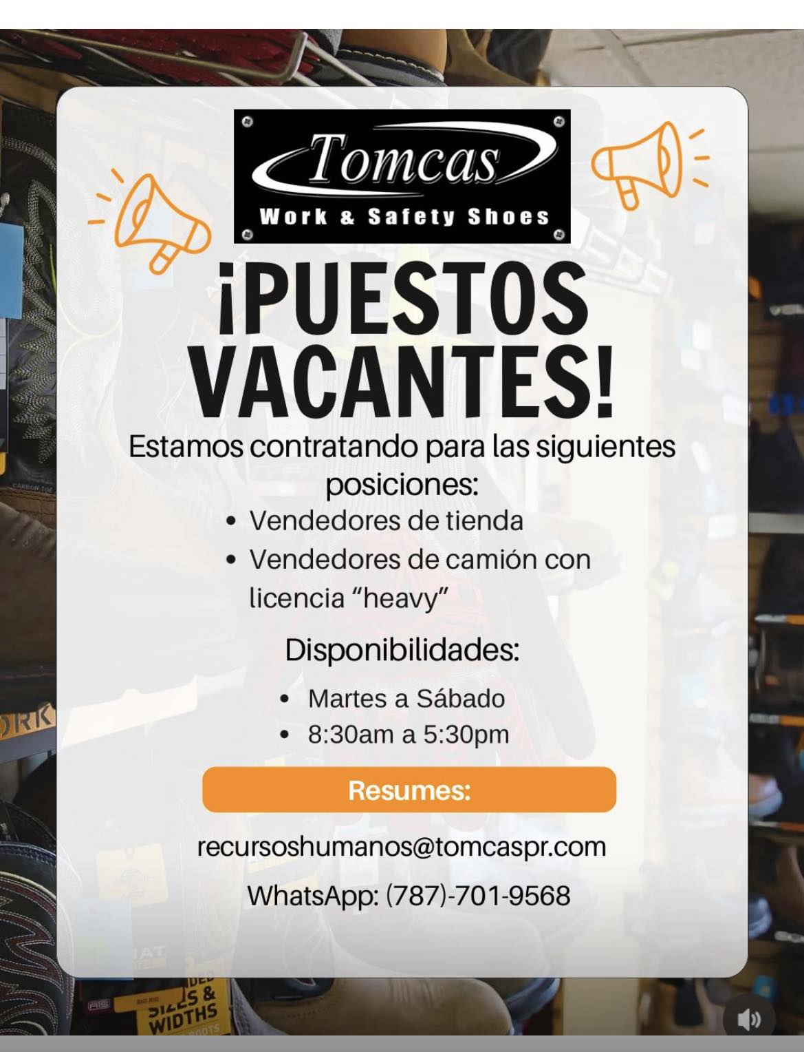 Tomcas Work and Safety Shoe, Corp.