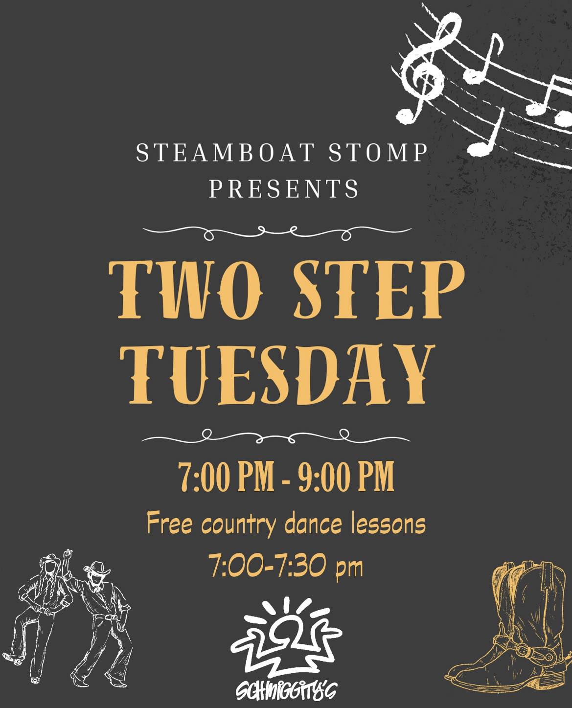 Schmiggity's - Two Step Tuesday is now offering a FREE dance lesson ...