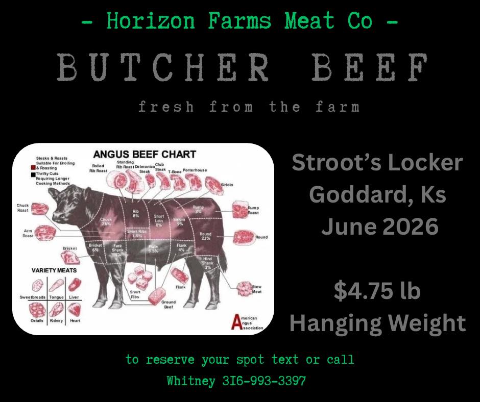 Horizon - 2026 Butcher Beef Dates: 🗓️ 🥩 Stroots Locker Goddard, Ks June ...