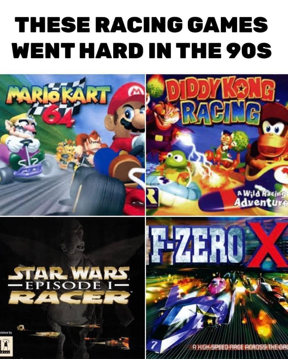 Retro Gaming & Nostalgia 80s, 90s & early 00s | The 90s racing lineup ...