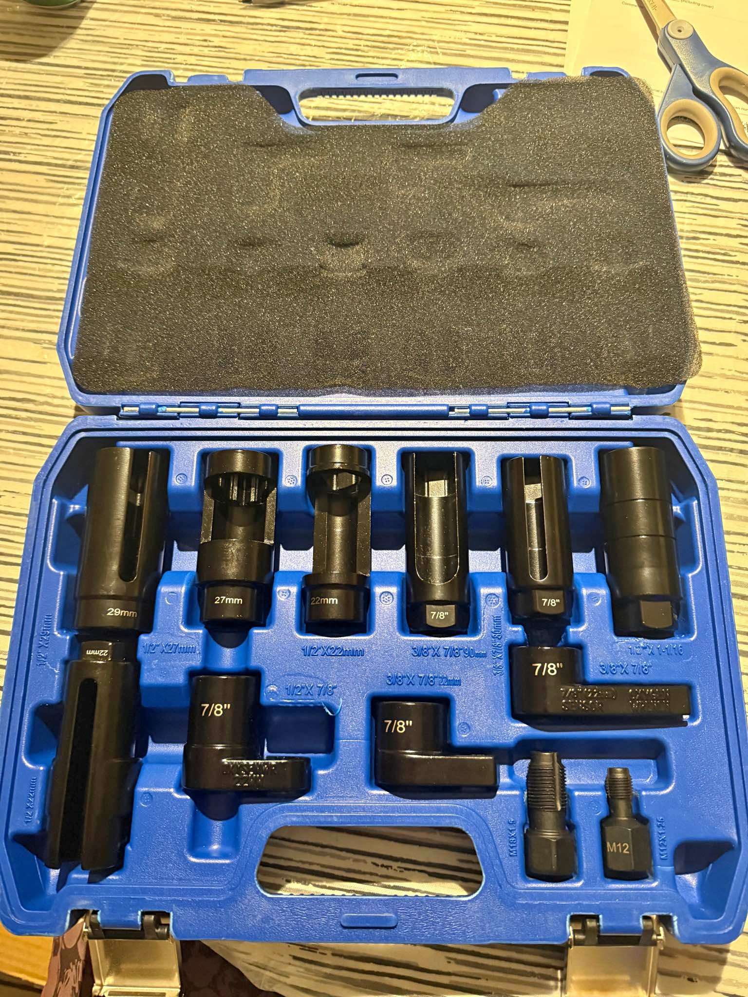 12pcs O2 Sensor Socket Set, 1/2