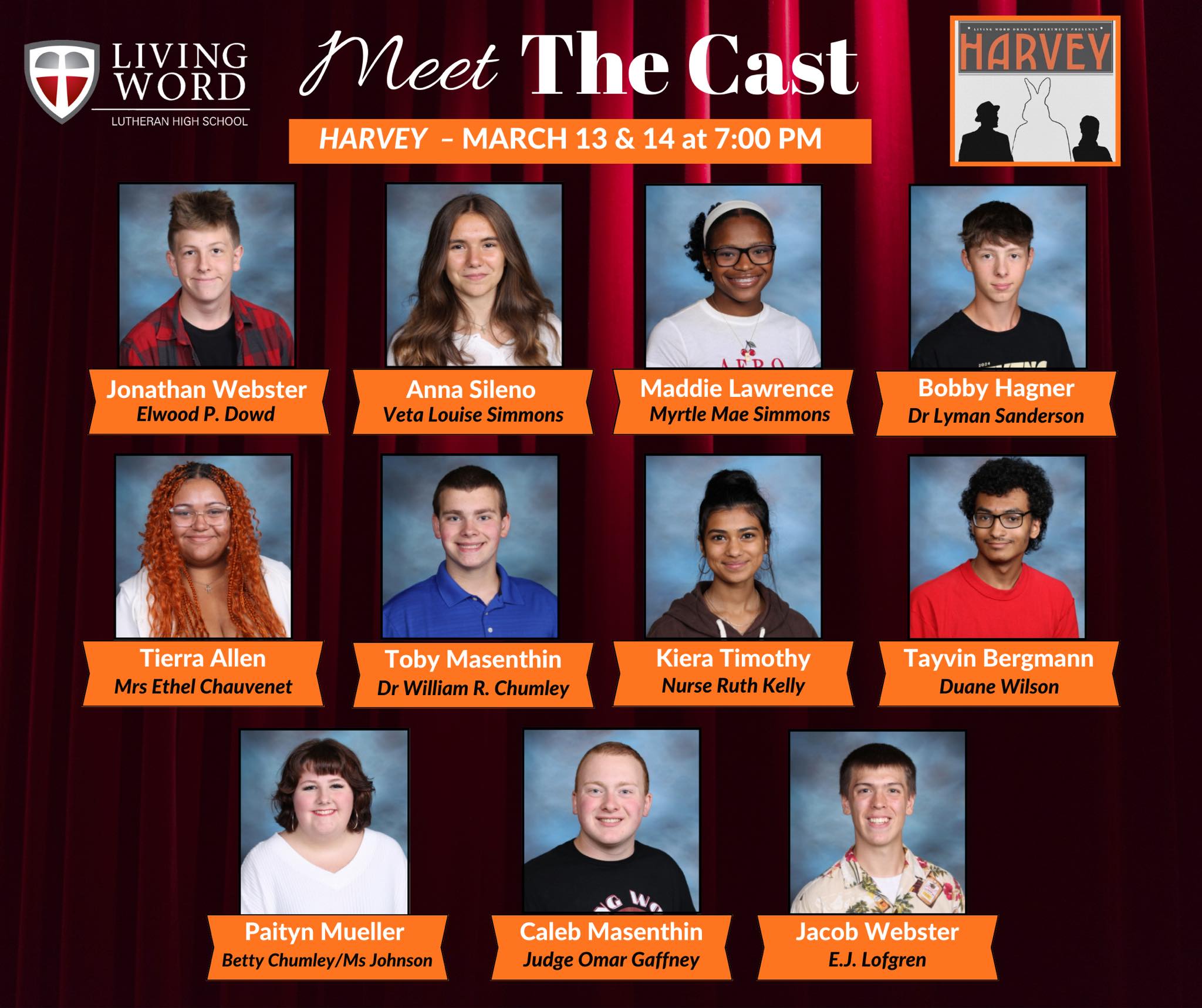 Living - 🎭 Meet the Cast of Harvey! 🎭 Harvey is a lighthearted comedy ...