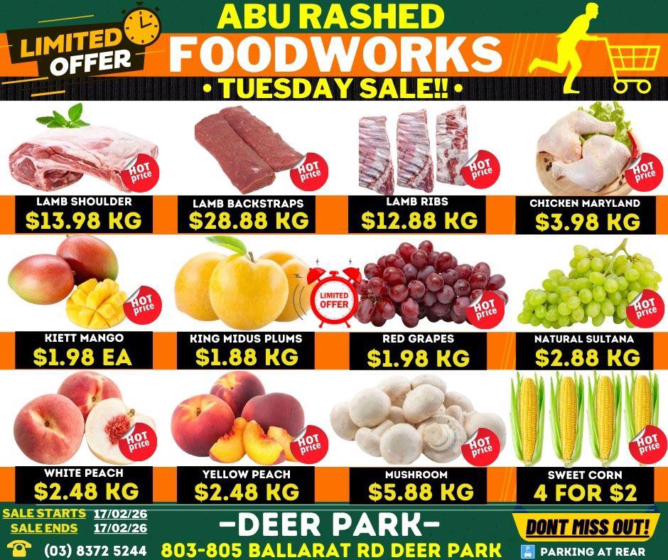 FoodWorks - 💥 • TUESDAY SALE!! •💥 DO NOT MISS OUT!!! -Starts 16/02/2026 ...