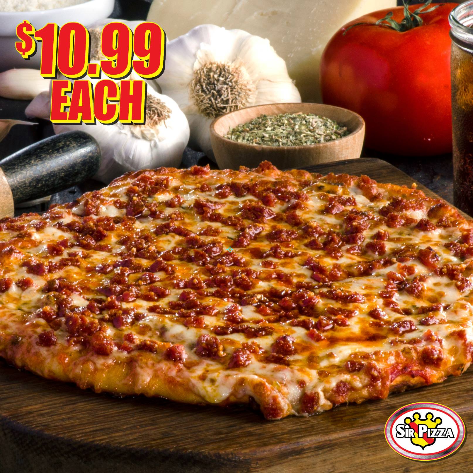 Medium, one-topping pizzas are just $7 each when you buy two or