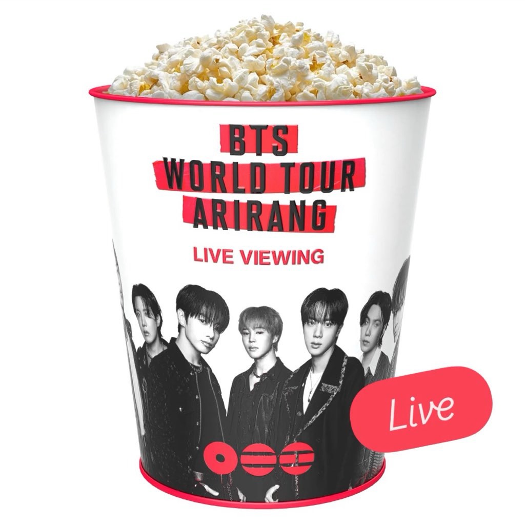 Now live! BTS World Tour Arirang 130oz Popcorn Bucket ~ Linky
