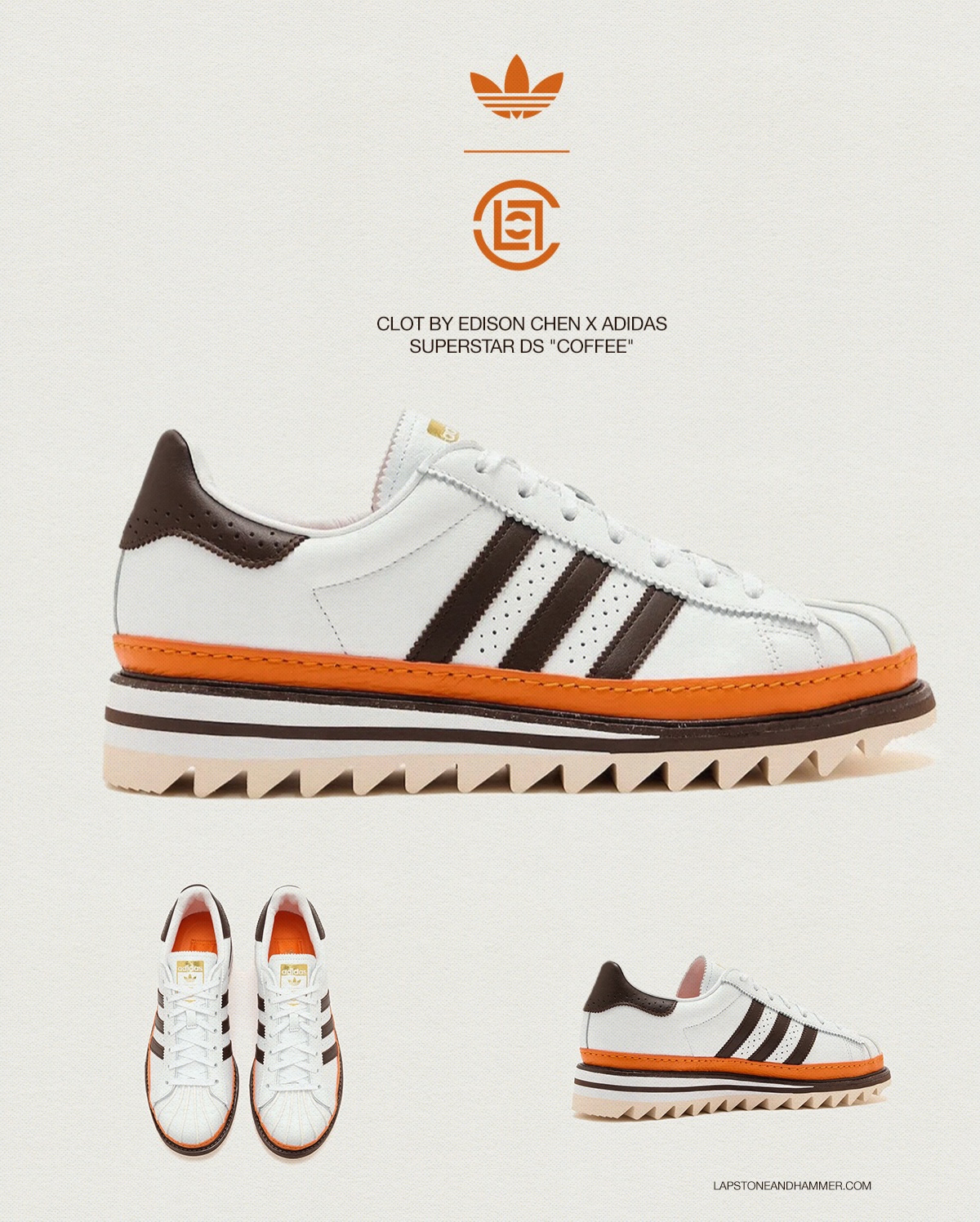 CLOT BY EC X ADIDAS SUPERSTAR DS “COFFEE” Edison Chen injects a 