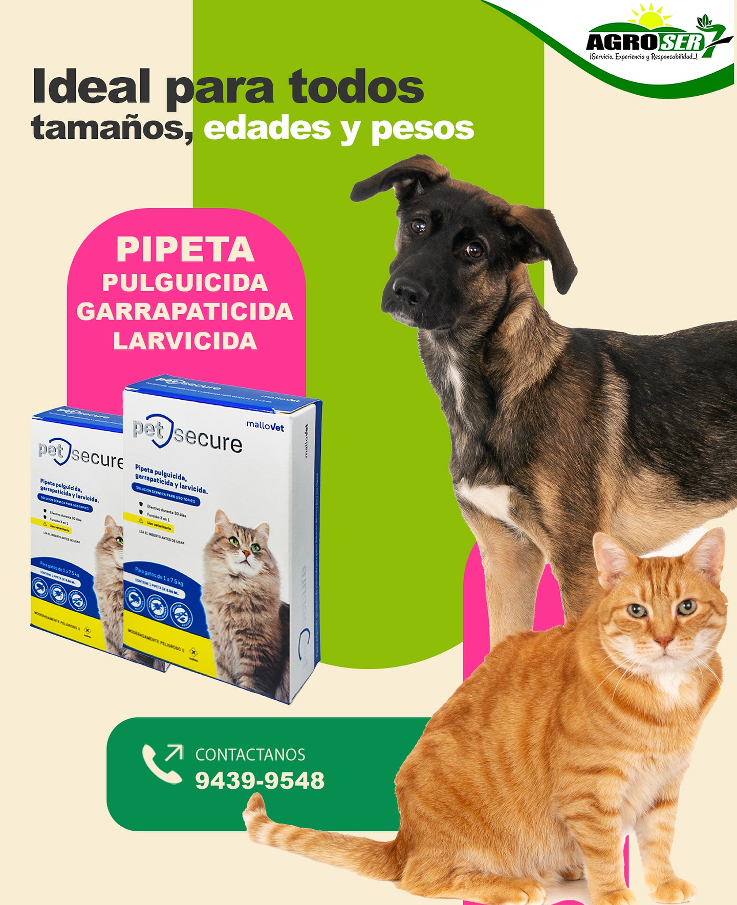 Agroser - 🐶🐱 ¡Protege a tus peludos con PetSecure! La pipeta antipulgas ...