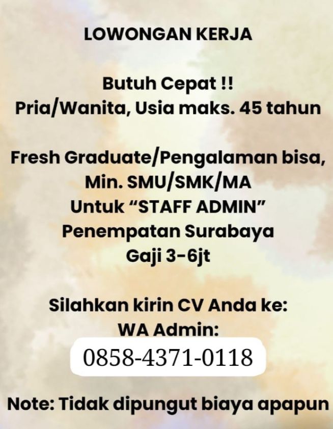 Info Loker Sidoarjo Gersik & Surabaya | Facebook