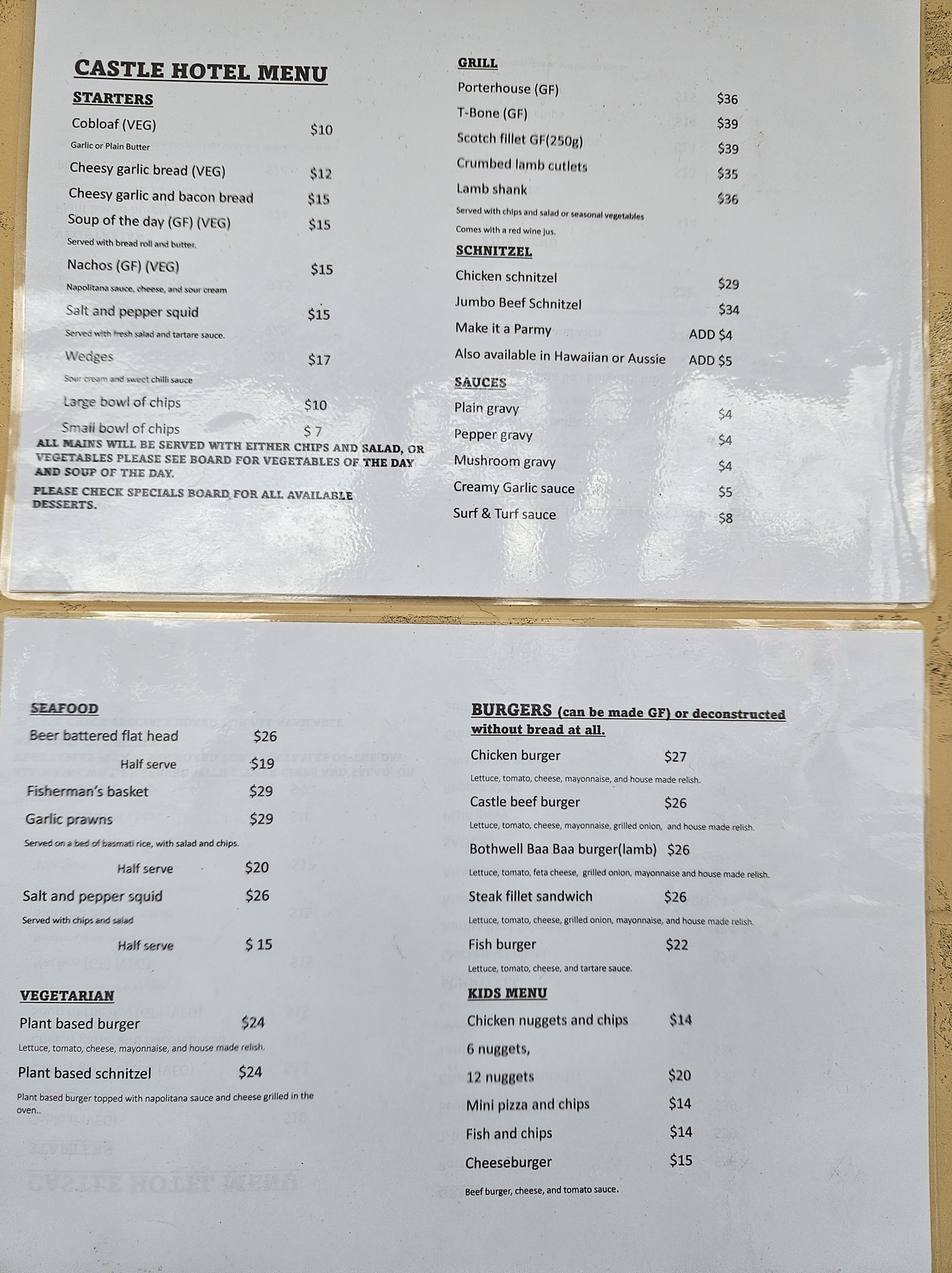 Castle Hotel Bothwell - Meals Tonight 4-7.30 Takeaway Menu Below Also ...