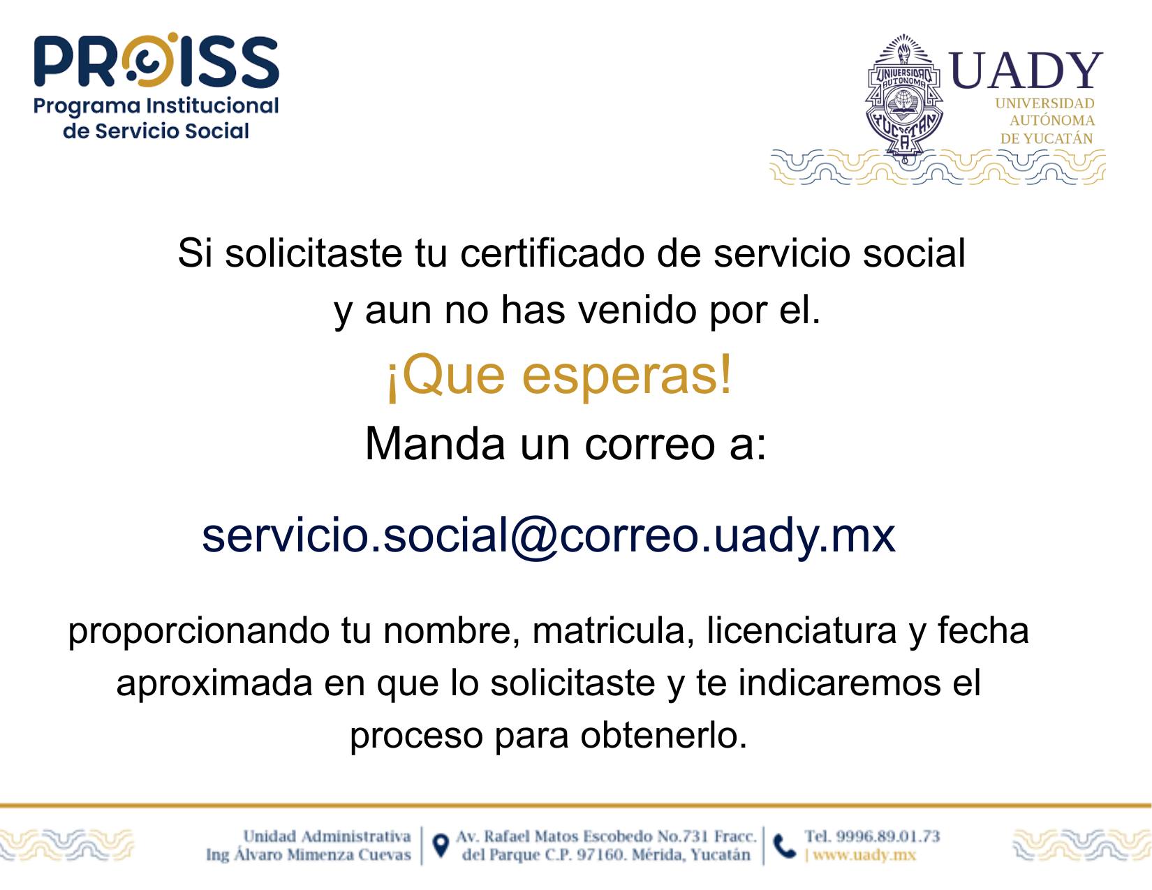 Programa Institucional de Servicio Social de la UADY | Facebook