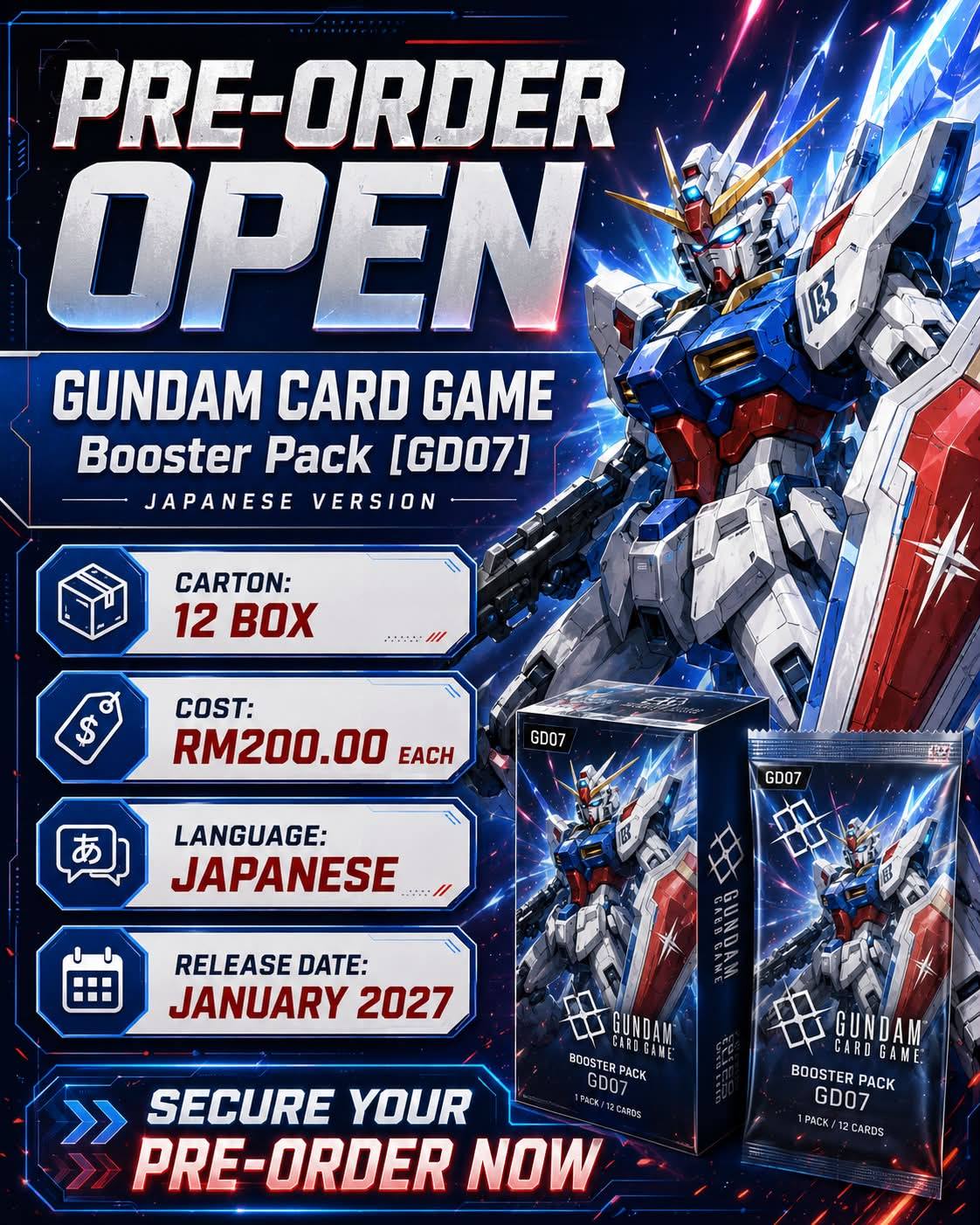 Gundam Card Game GD07 Japanese Booster Preorder January 2027