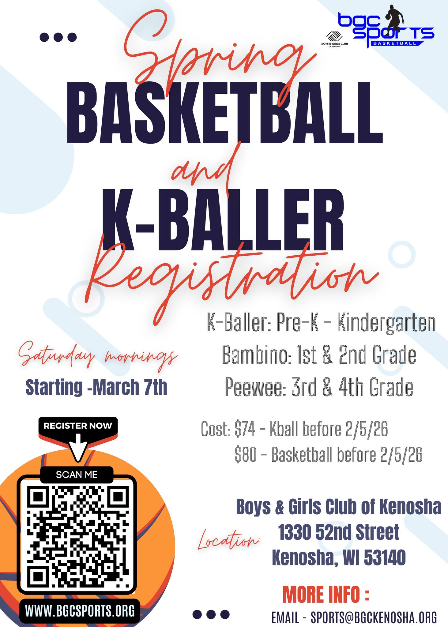 🏀 Program Details Season Begins:... - BGC Sports- Kenosha | Facebook