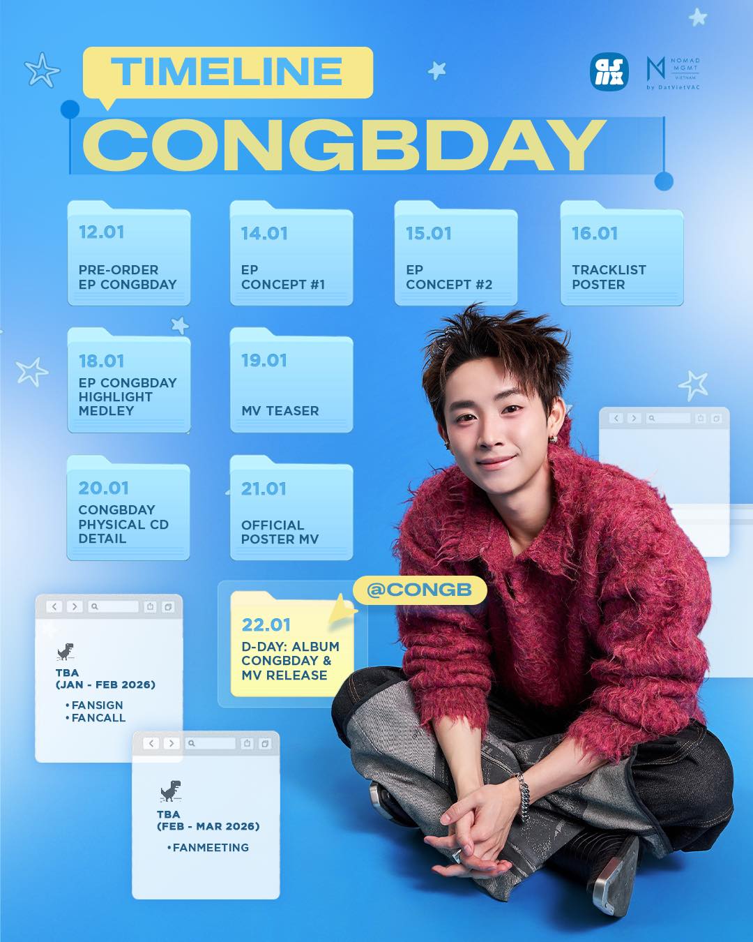 Yin - CONGB - 콩비 công bố lịch trình chính thức của EP CONGBDAY 🩵🩷 💿 Lưu ...