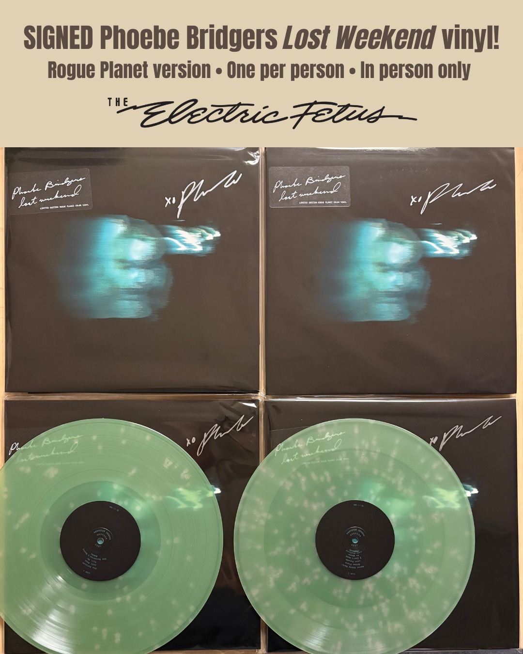 We've received SIGNED Phoebe Bridgers Lost Weekend records! She