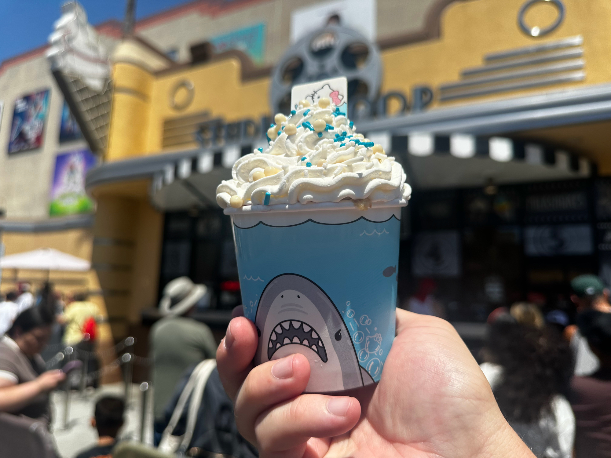 The new Hello Kitty Jaws Blueberry Cheesecake Sundae is very tasty