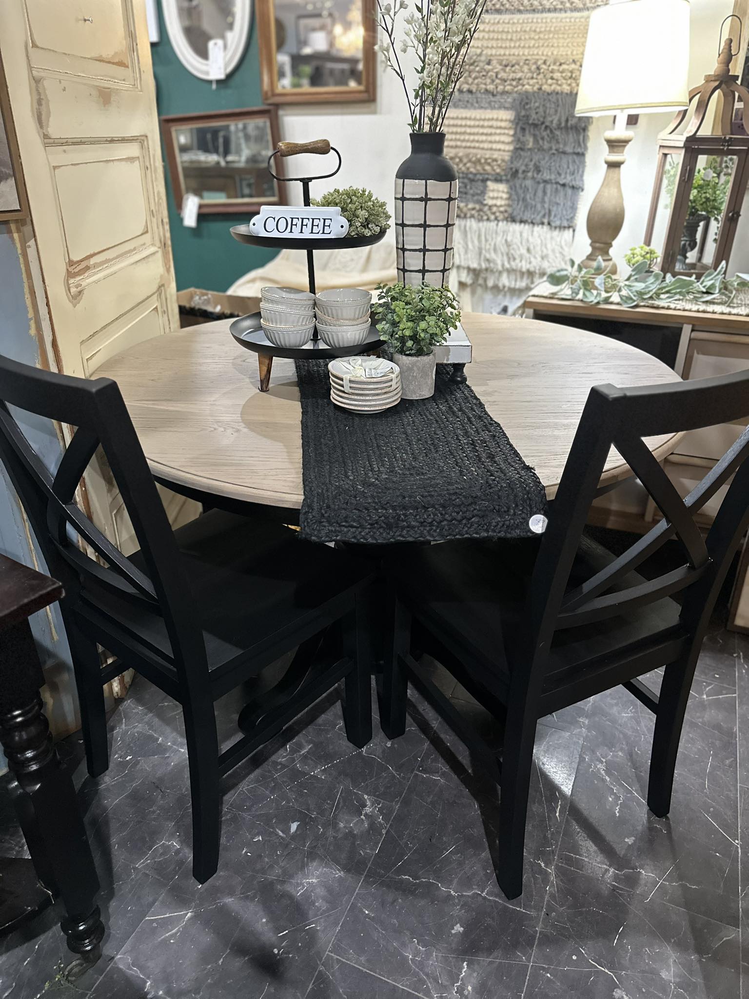 Rust - This gorgeous round table and four chairs just got a fresh new ...