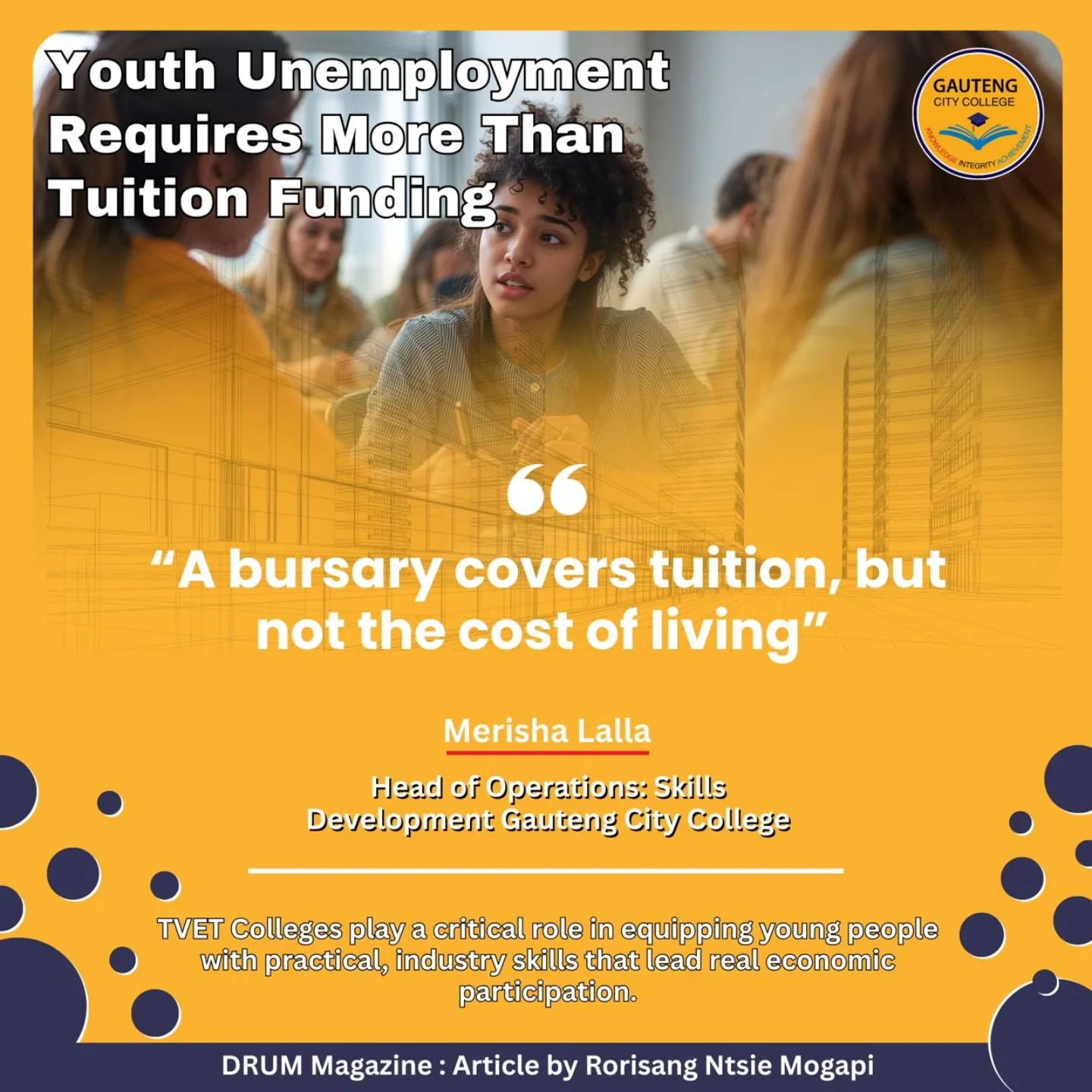 South Africa’s youth unemployment... - Gauteng City College | Facebook