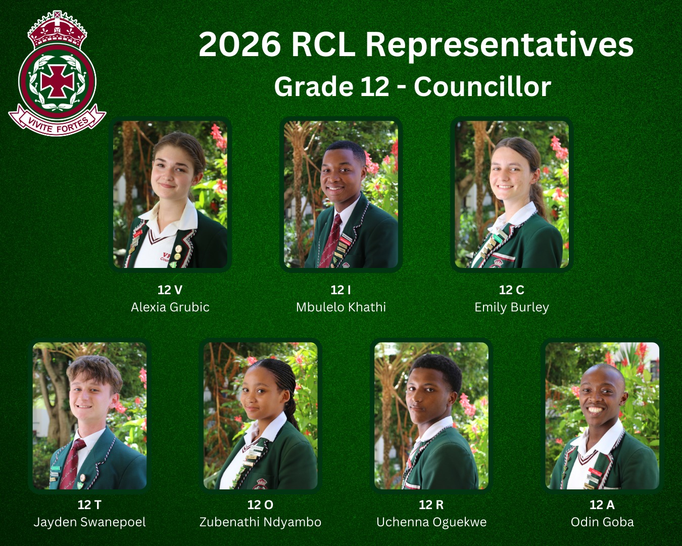Our 2026 RCL representatives... - Victoria Park High School | Facebook