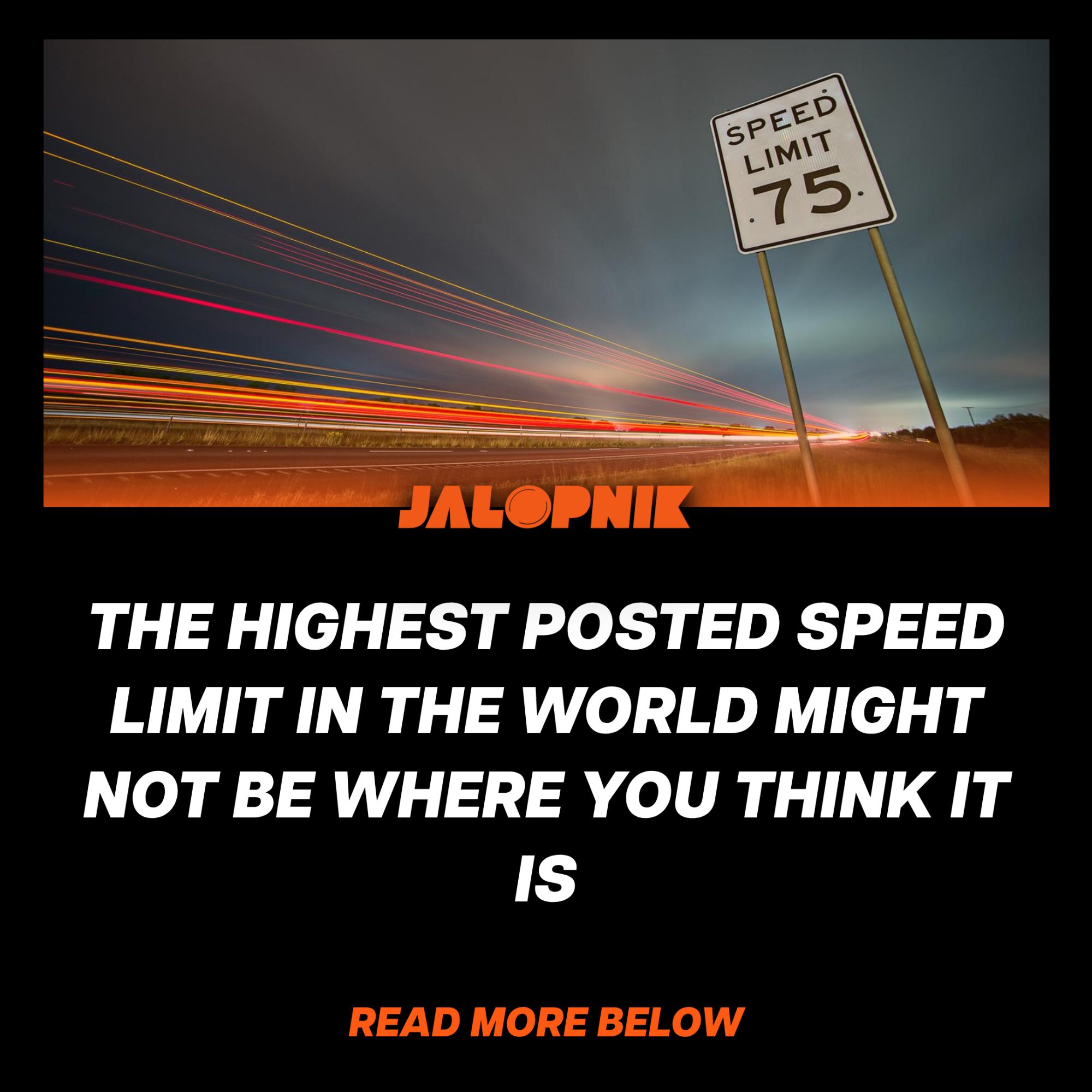 ICYMI: The Czech Republic has the highest posted speed limit on