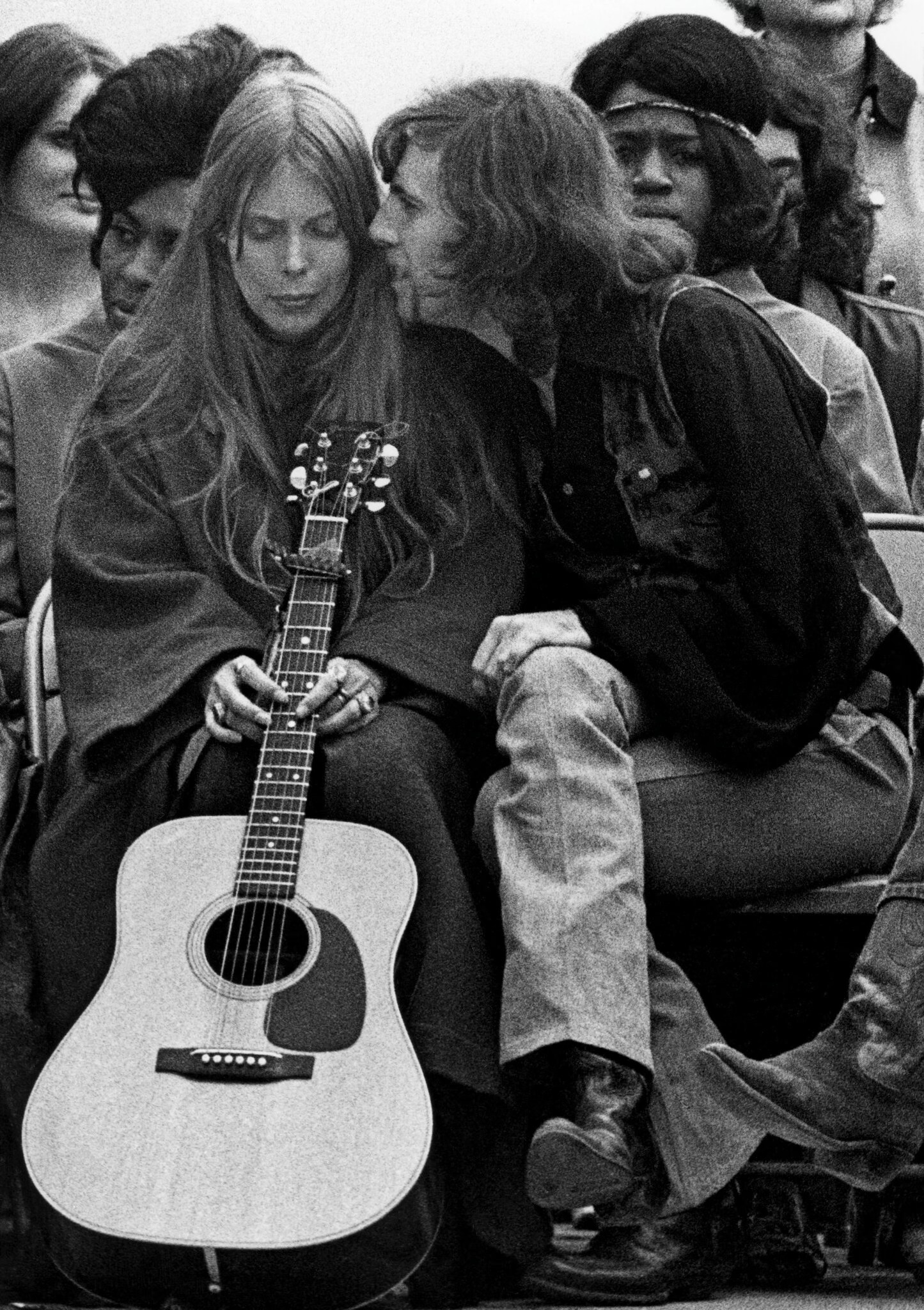 Graham Nash, Jackson Browne and Joni Mitchell performing at the No