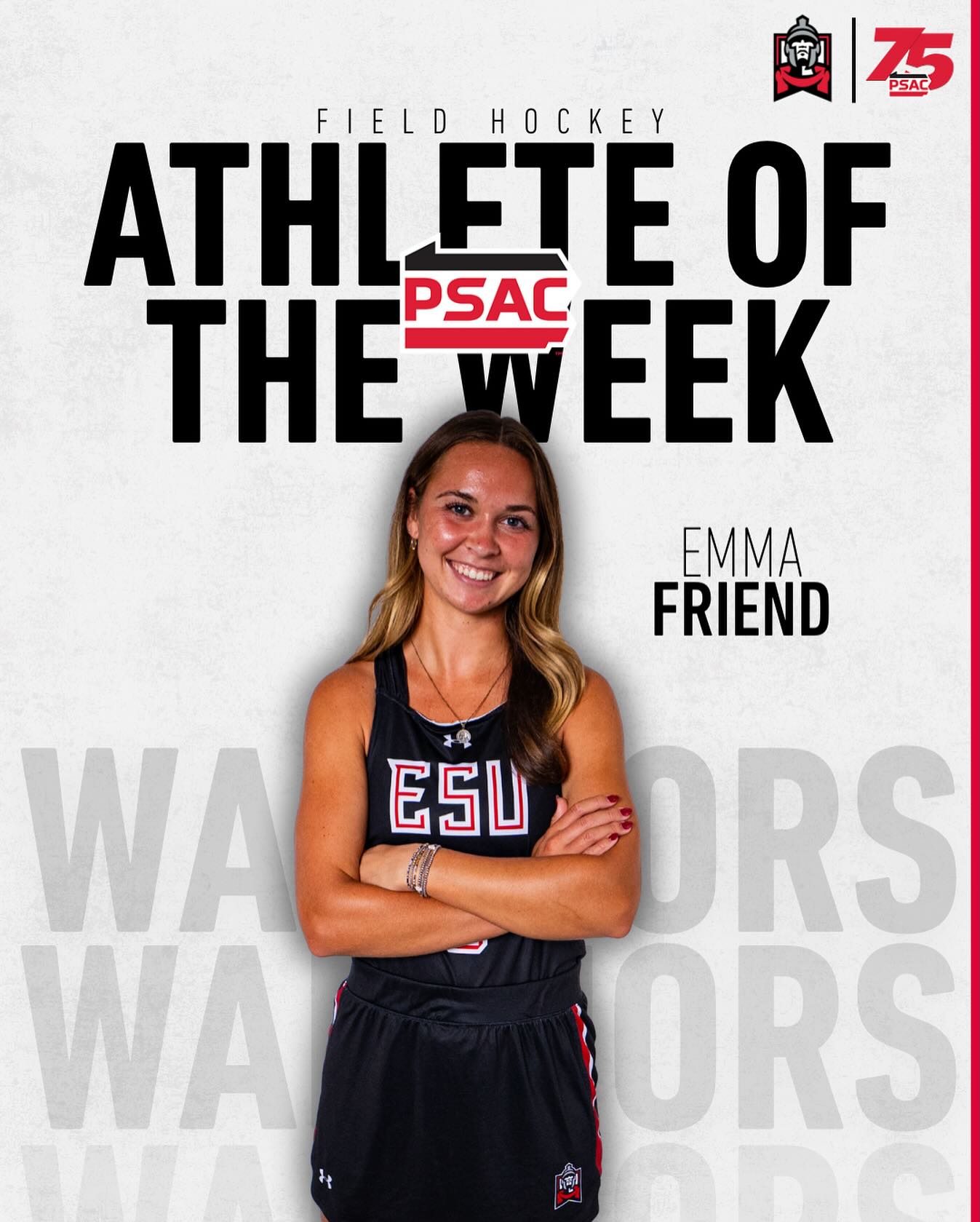 ESU - PSAC ATHLETE OF THE WEEK🔴⚔️ Emma Friend was named the PSAC ...