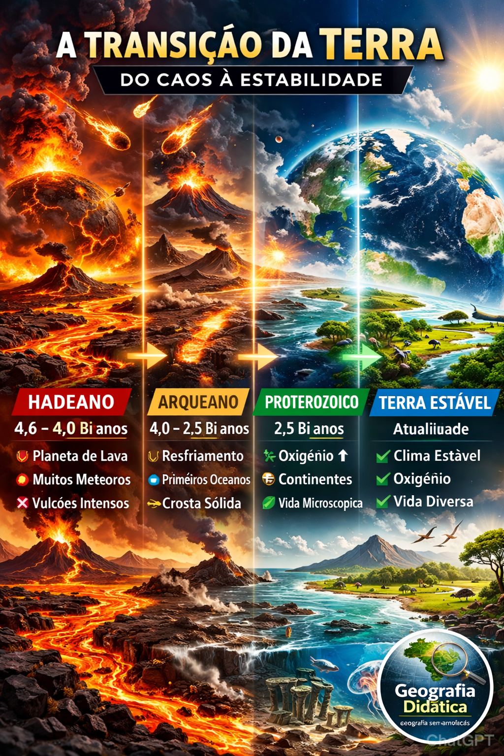 🌍🔥 A Terra já foi um mundo de lava e... - Geografia Didática. | Facebook