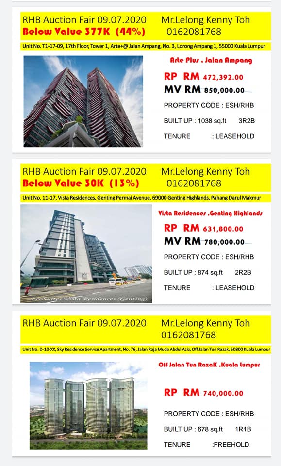 Rhb Auction Fair July Hot Unit Mr Lelong Malaysia Hot Auction Properties Facebook