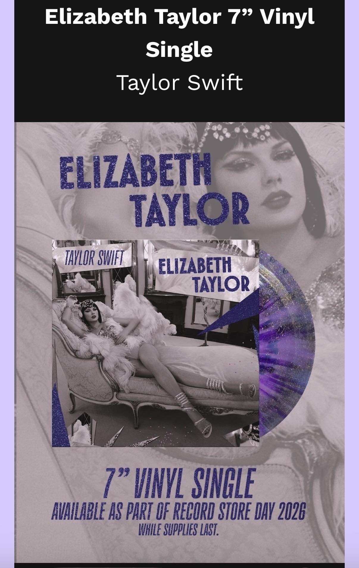Yes. The rumours are true. Taylor Swift is releasing a 7” single