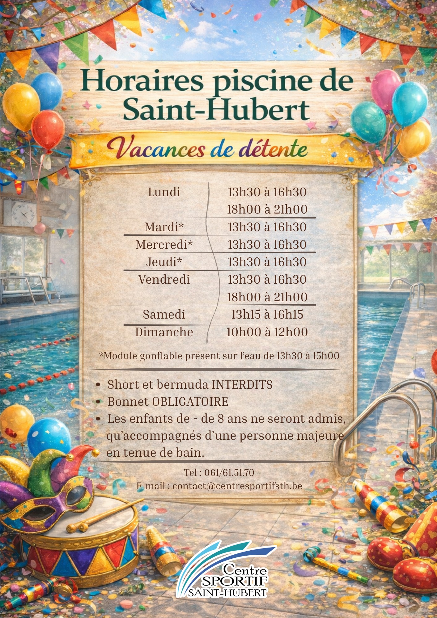 🏊‍♂️ La piscine passe en... - Centre Sportif de Saint-Hubert | Facebook