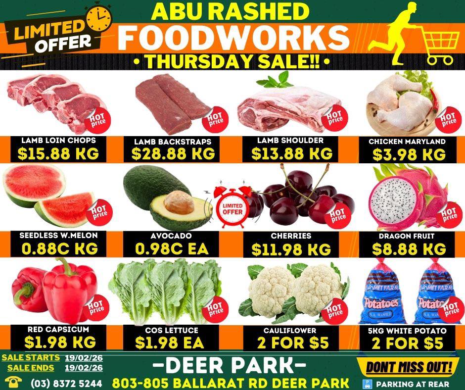 💥 • THURSDAY SALE!! •💥 DO NOT MISS... - FoodWorks Deer Park | Facebook