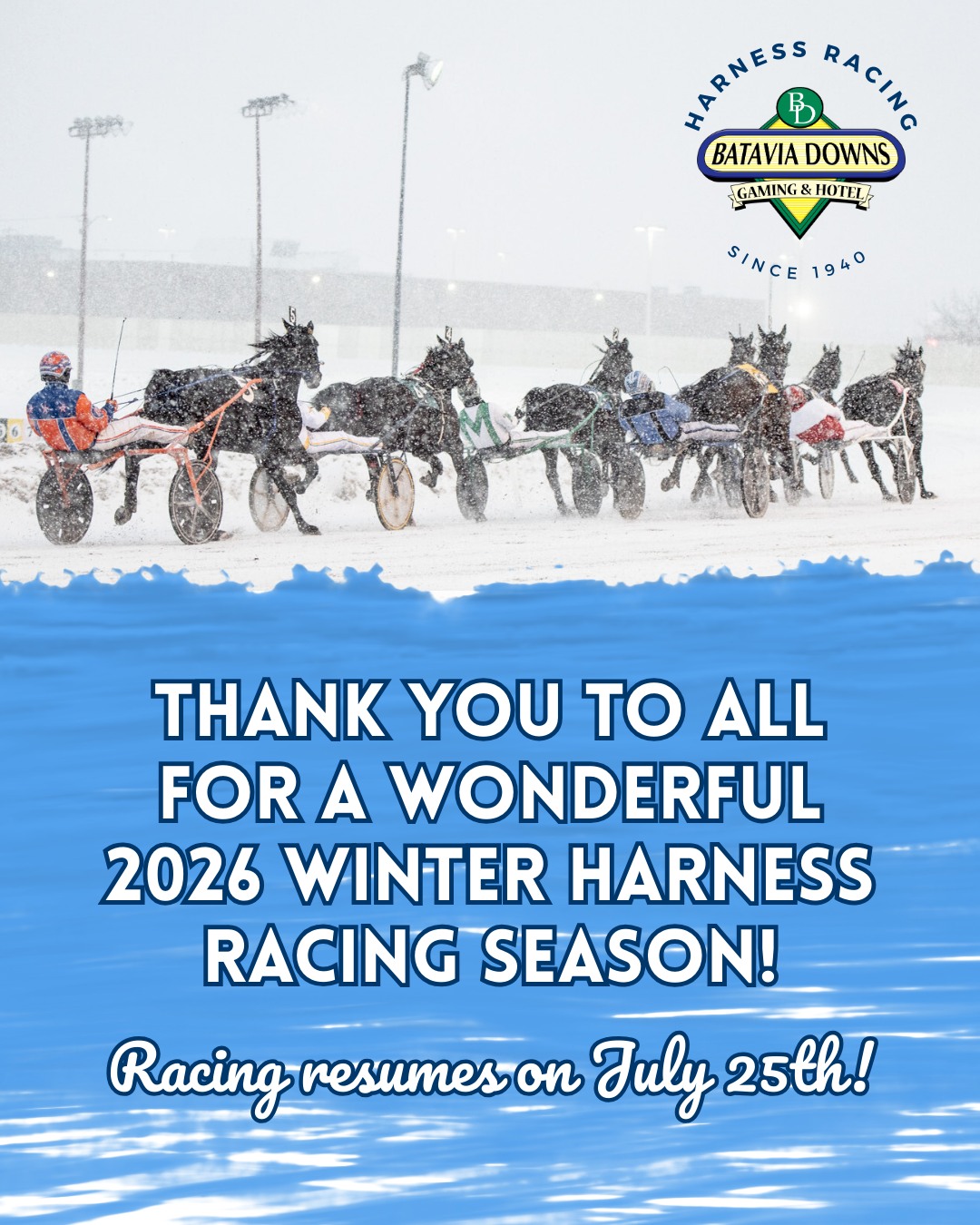 That wraps up the 2026 Winter... - Batavia Downs Racetrack | Facebook