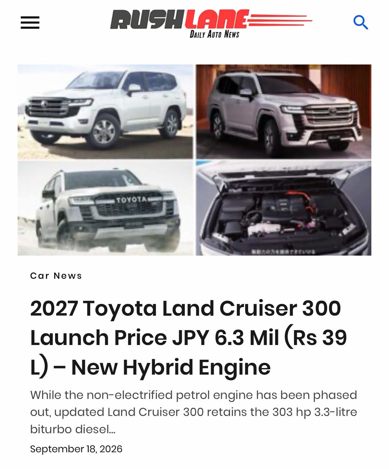 🌏 2027 Toyota Land Cruiser 300 Launched In Japan – New 457 HP
