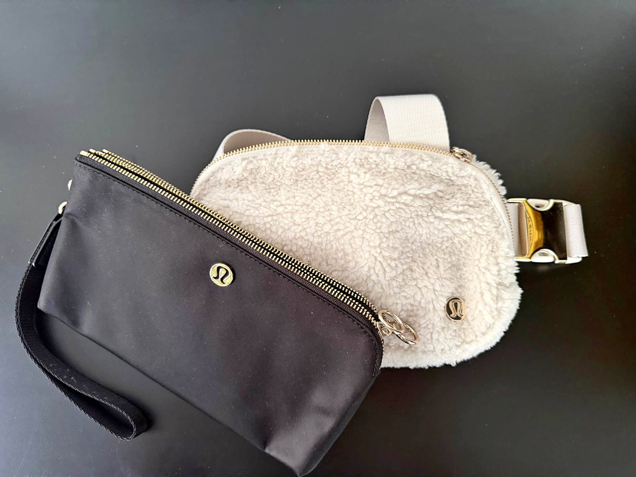 lululemon everywhere belt bag white fleece Alpha Phi Everywhere fleece belt bag in