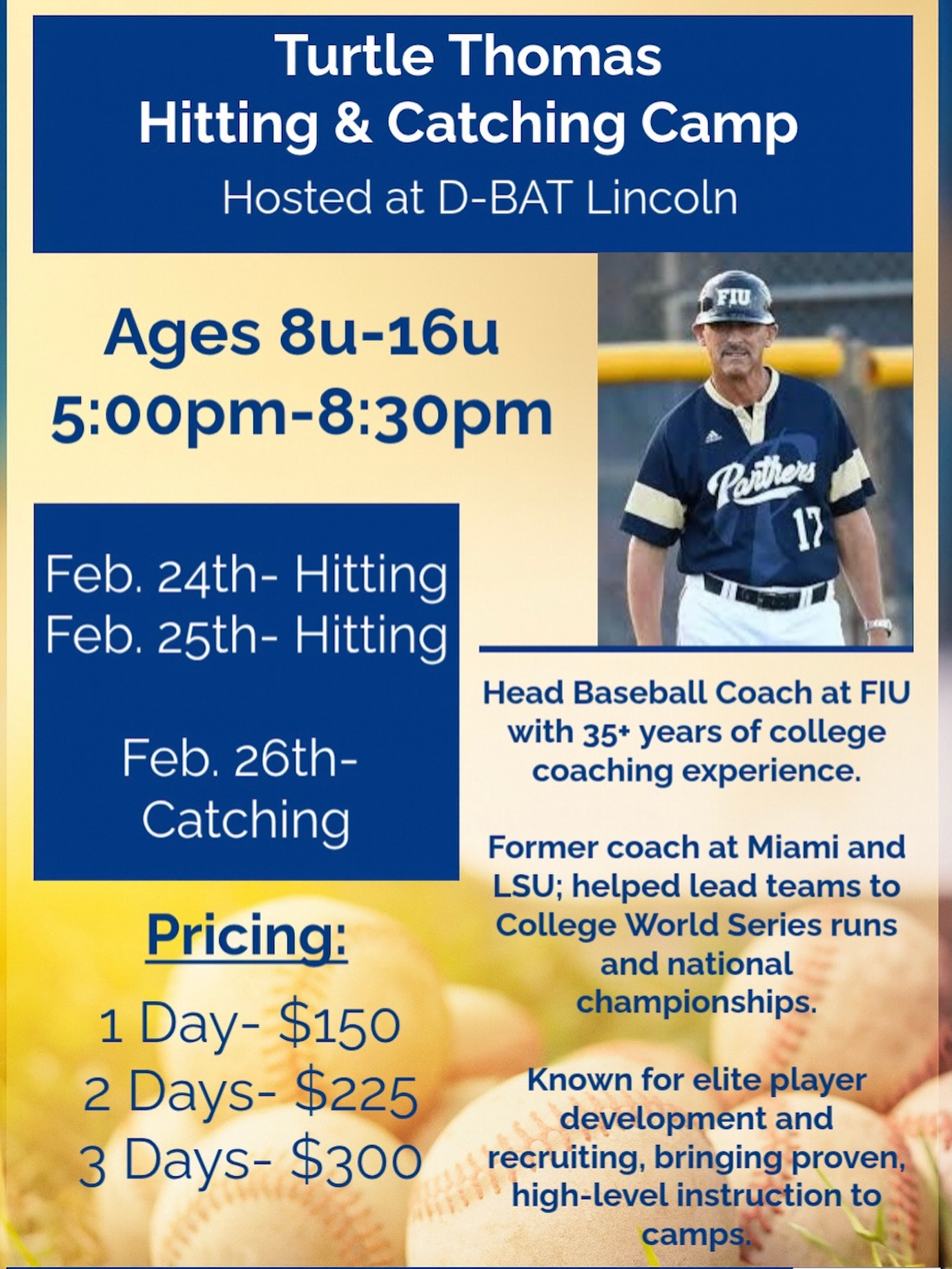 D-BAT Lincoln - 🔥 Elite camp alert! 🔥 The Turtle Thomas... | Facebook