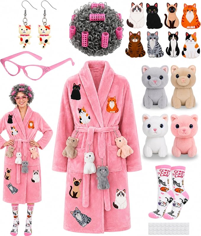 how to dress like a crazy cat lady Am I for being OBSESSED with this 22-piece crazy costume?! 🐈‍⬛😂 Because this is absolutely hilarious. 🔗⬇️ Master No: GIVS5088-BLACK