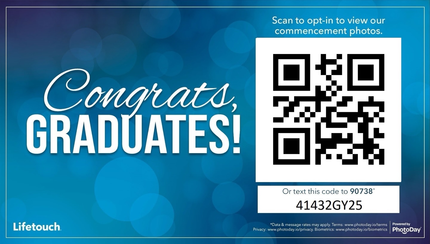 North - Graduating seniors…save this QR code to see commencement photos ...