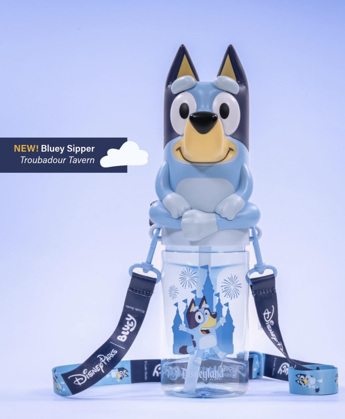 A Bluey themed sipper and popcorn bucket are coming to the