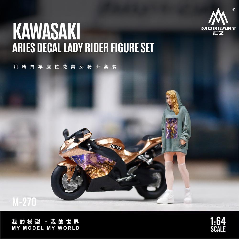 Moreart 1:64 Kawasaki Aries Lady Rider Figure Set