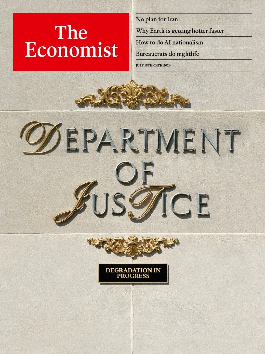 The latest cover of Economist.