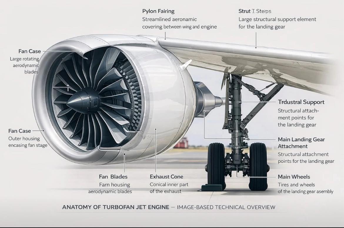 Aviation-knowledge - modern turbofan jet engine mounted under an ...