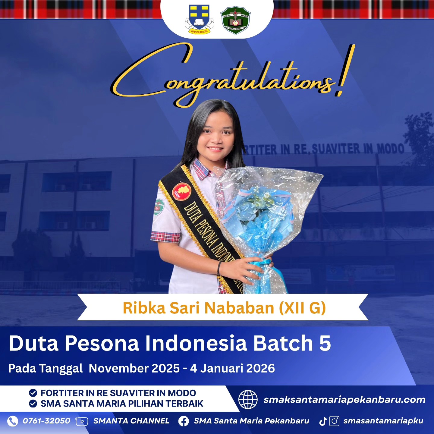 Selamat kepada Ribka Sari... - SMA Santa Maria Pekanbaru | Facebook