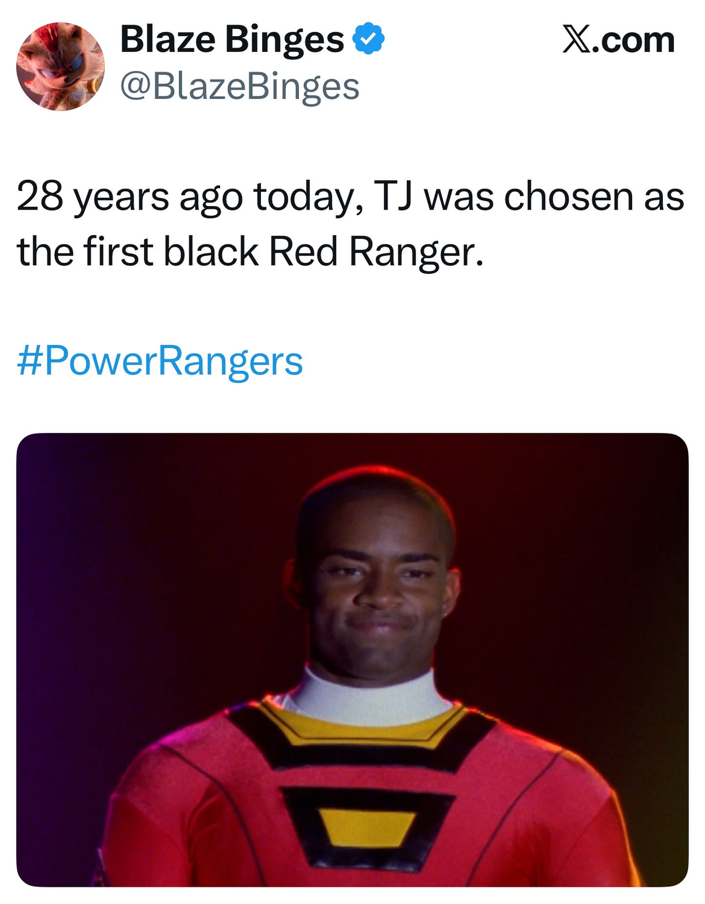 Greg - My boy, TJ! Getting a Black man as Red Ranger blew my mind as an ...