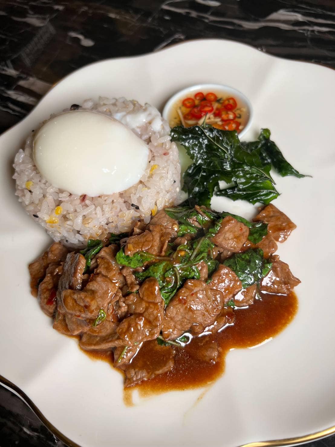 Fruitea - ブラックアンガス・ガパオライス Beef Gapao Rice Thai... | Facebook