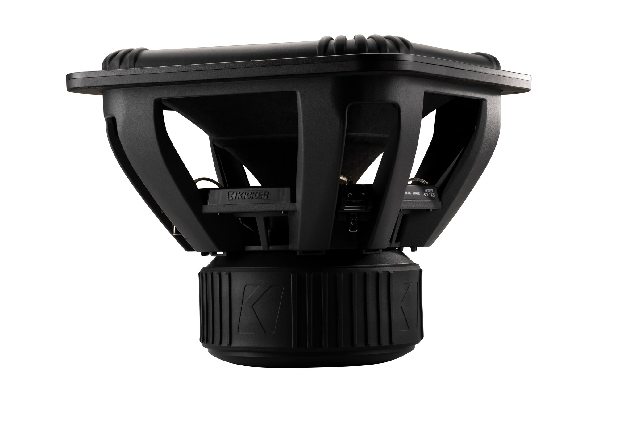 What is the volume of a Kicker Solobaric S12D subwoofer's basket
