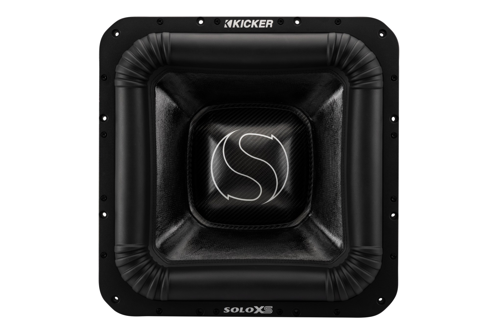 What is the volume of a Kicker Solobaric S12D subwoofer's basket