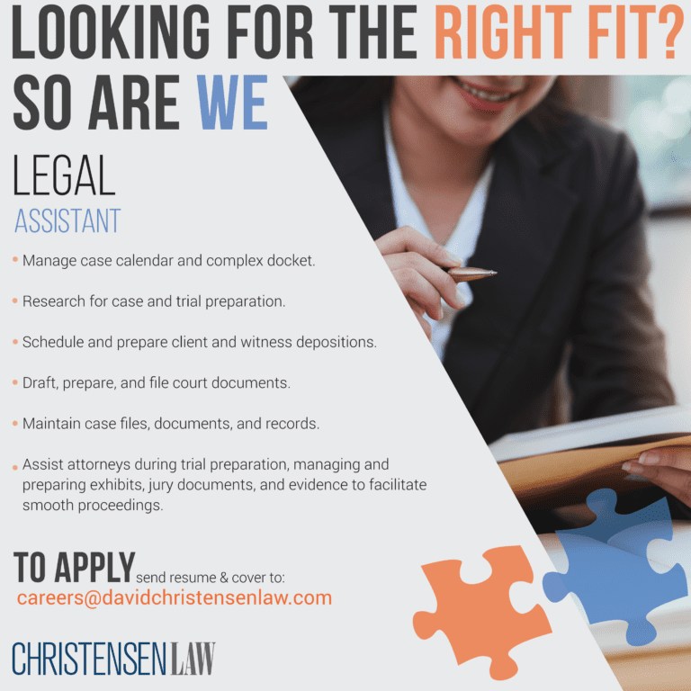 Christensen - Behind every successful case is a Legal Assistant ...