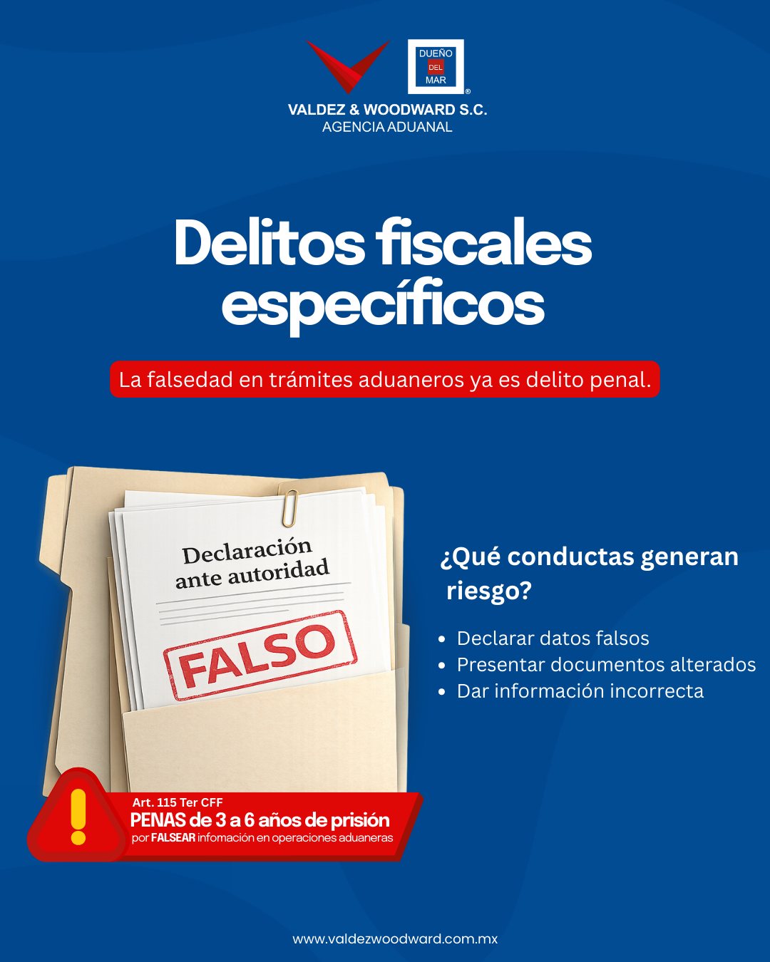 ⚠️ La falsedad en trámites aduaneros... - Valdez & Woodward | Facebook