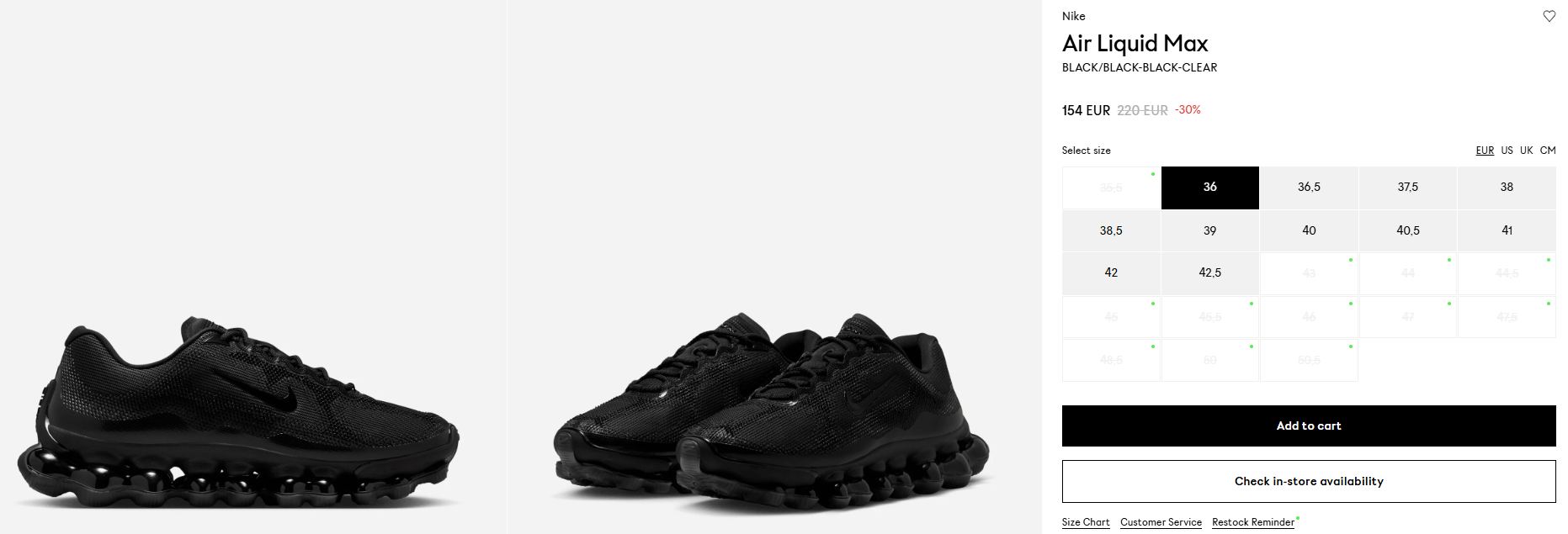 ? Limited sizes left with 30% OFF? The recent Nike Air Liquid 