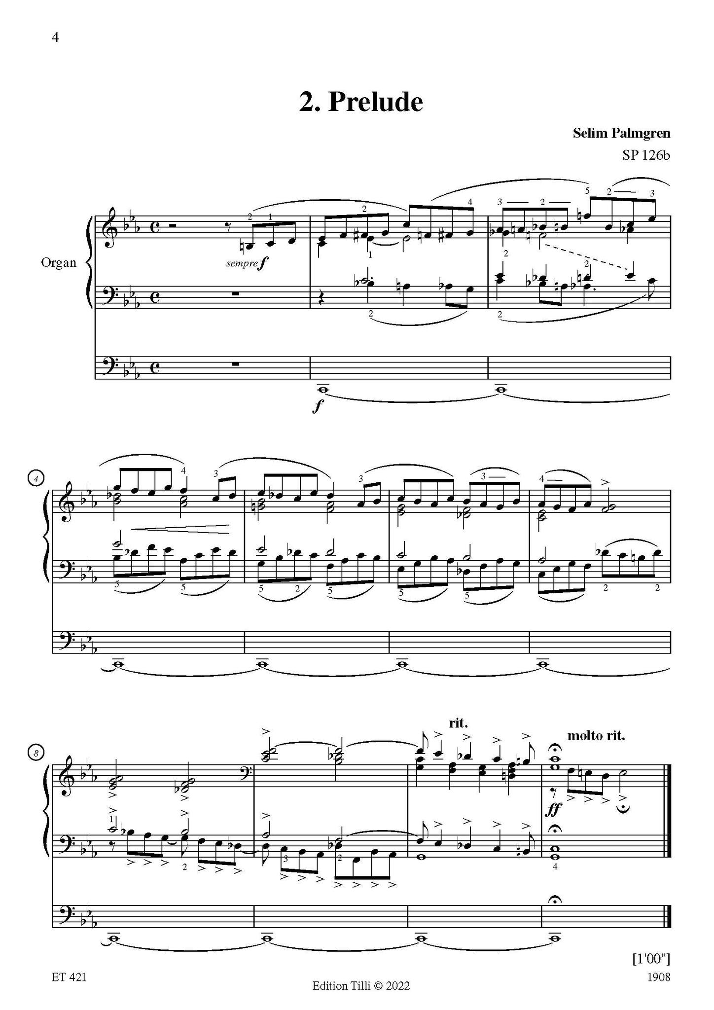 Edition - Palmgren, Selim (1878–1951): Prelude in C Minor SP 126b for ...